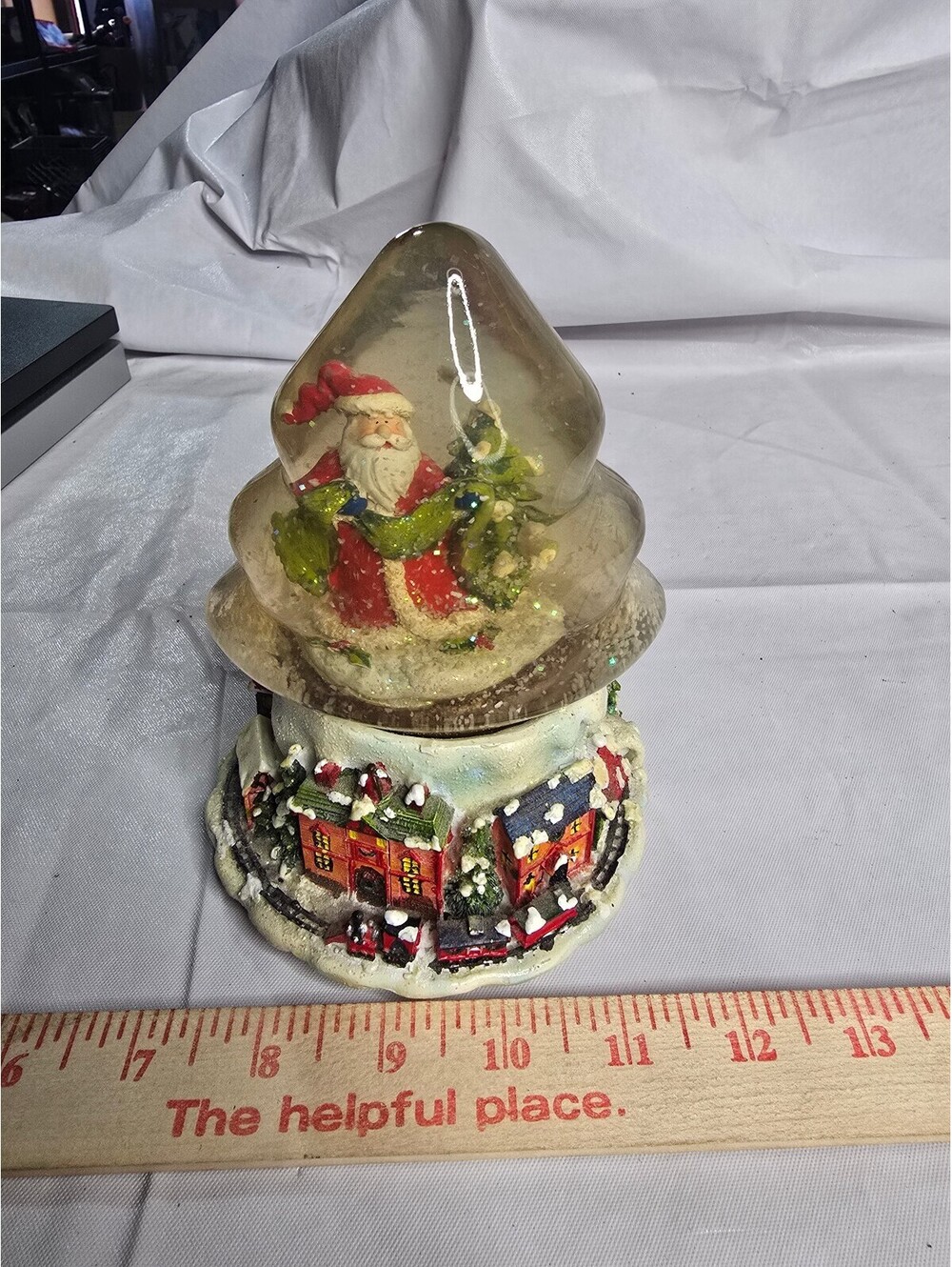Christmas Santa Claus Musical Snow Globe Village Base (6" Tall)